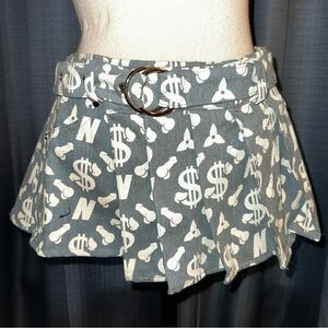 Namila Mini Skirt Monogram Dick Dollar Denim M/L/XL NWT